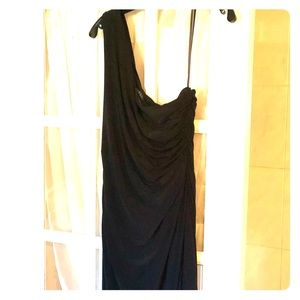 Ralph Lauren one shoulder ruched gown